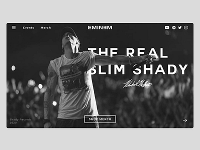 Eminem's portfolio UI design