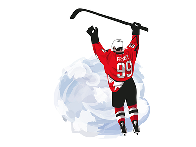 Wayne Gretzky adobe illustrator art flat hockey hockey player illustration sport vector wayne gretzky