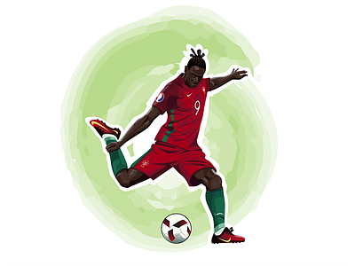 Eder adobe illustrator art eder football illustration portugal soccer sport vector