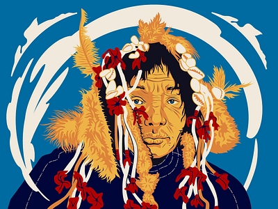 Shaman adobe illustrator art character colourful flat illustration native portrait shaman vector