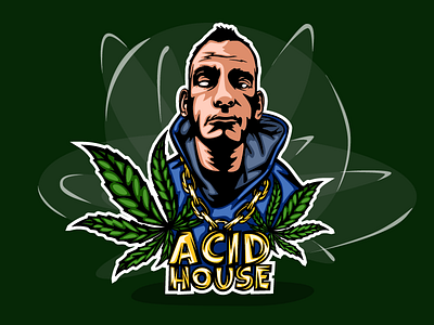 ACID HOUSE design illustration logo vector