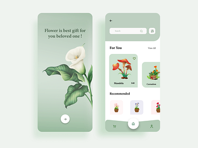 "Flowers shopping App” best design illustration minimal mobile app design mobile ui shopping shopping app uidesign uiux uiuxdesign