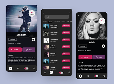 "Music App" best design best shot illustration logodesign minimal mobile app design mobile ui music music app music player shopping app uidesign uiux