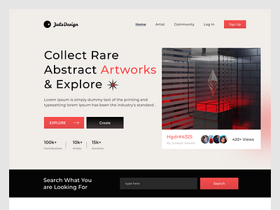 NFTs landing page art best design design illustration interaction design landing page minimal nft rare arts ui uidesign uiuxdesign web design website design