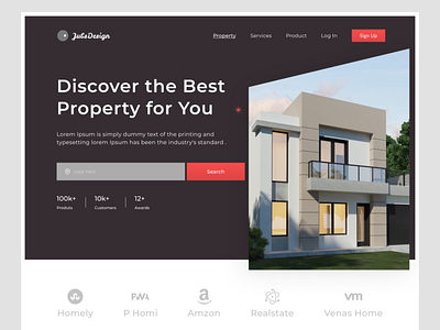 Property landing Page Header apartment best design clean design design header home interaction design landingpage minimal property website ui uidesign uiuxdesign web design website