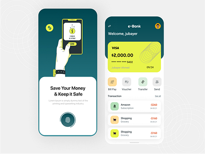 Banking App banking app best design e banking finance app illustration minimal mobile app mobile app design mobile ui uidesign uiuxdesign wallet app