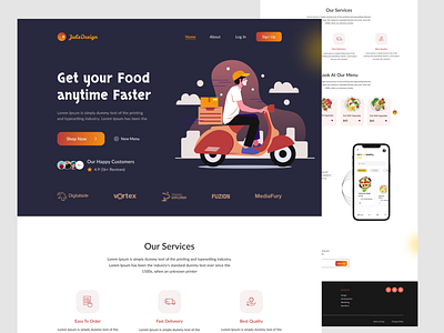 Food Delivery Landing Page best design delivery design food food web illustration landingpage minimal ui uidesign uiuxdesign webdesign website