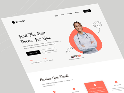 Doctor Appointment Landing Page design doctor web health care landing page medical minimal uidesign uiux uiuxdesign web design webapp website design