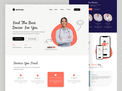 Doctor Appointment Landing Page appointment best design doctor healthcare interaction design landing page medical minimal online doctor ui ux uidesign uiuxdesign web design weba pp website