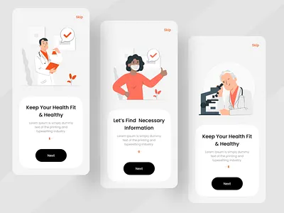 Onboarding Screens-Doctor App app design best design consultant design doctor app illustration minimal mobile app mobile app design mobile ui onboarding onboarding screen product design ui uidesign uiux uiuxdesign