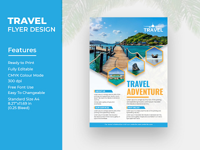 Travel Flyer Design a4 flyer flyer flyer templates flyerdesign graphic design moderndesign new flyer print template travel vector flyer