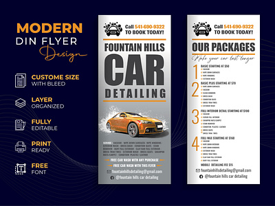 Modern Din Flyer Design car detailing corporate design din dinflyer dl flyer flyer graphic design minimal poster professional vector
