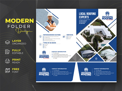 Modern Folder Design booklet brand corporate cover design folder folder flyer graphic design minimal professional vector