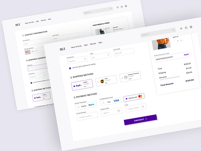 Credit Card Check Out Page 002 checkout clean dailyui ecommerce fashion minimal minimalist payment pruple webdesign
