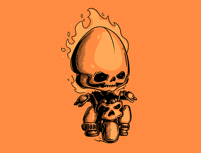 Mini Ghost Rider art digitial ghost rider illustration procreate