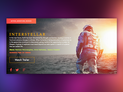 Daily UI #011_Movie Dashboard download freebies graphic design movie sketch social stars trailer ui ux