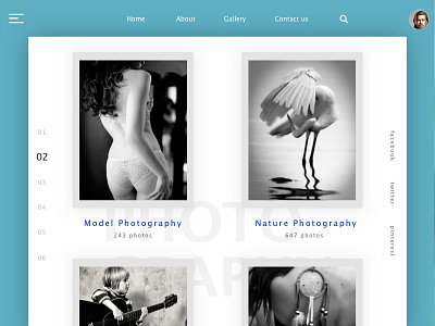 Photography Website download graphic icon model nature photo photography presentation sketch ui ux