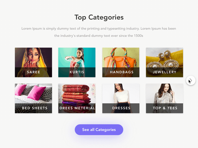 Category_Carousel bags carousel dresses ecommerce fashion top trending ui ux visual website