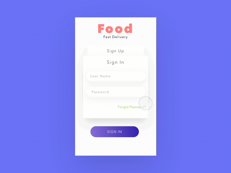 Food App_Sign in_Sign up fast food app interaction sign in sign up ui user experience user interaction ux