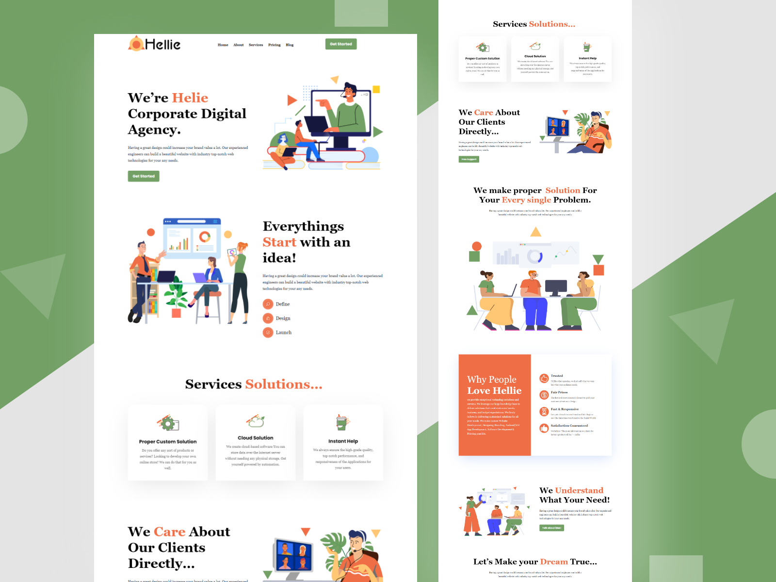 Helie - Corporate landing page by Ayaan ahmed shohan on Dribbble