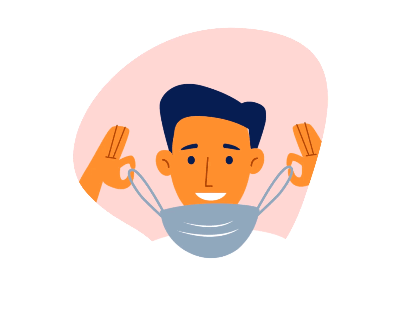 Character Animation #03 Covid-19 mask after effects animation animation 2d character character animation character design covid covid 19 design flat illustration minimal ui vector welcome