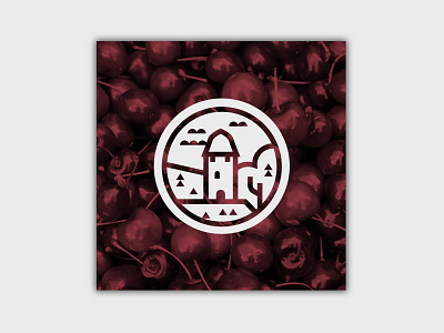 Old Windmill brand cherry design forest logo tower village