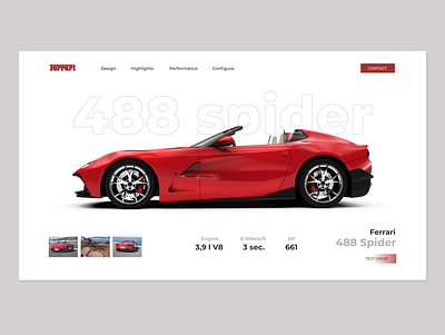 Ferrari minimalistic website adobexd design ui design ui ux web design web ui web ui design web ui ux website design website ui