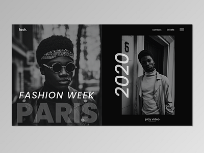 Fashion week website concept black and white fashion ui ui ux uidesign uiux web ui web ui ux webdesign website website builder website design