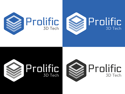 Prolific 3D Tech 3d branding construction design identity logo logotype mark prolific tech type