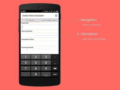 Cotton Rate Calculator android android design app application design calculator cotton design material rate ui ux