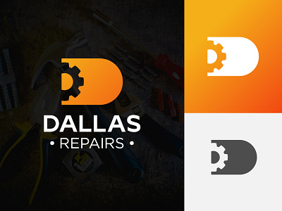 Dallas Repairs bold brand identity graphicdesign lettermark logo logodesign logoideas minimal modern repair shop