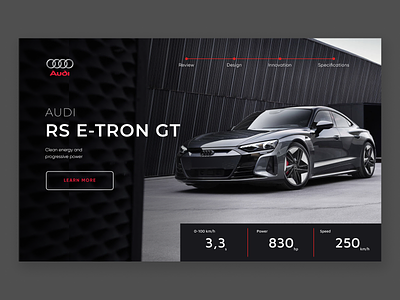 Web design - car - Audi RS E-TRON GT app branding design graphic design illustration logo typography ui ux vector