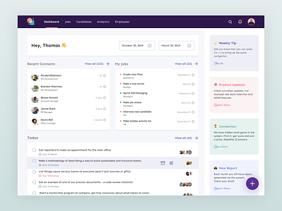 TeamSourcer: Dashboard Screen for Applicant Tracking Software