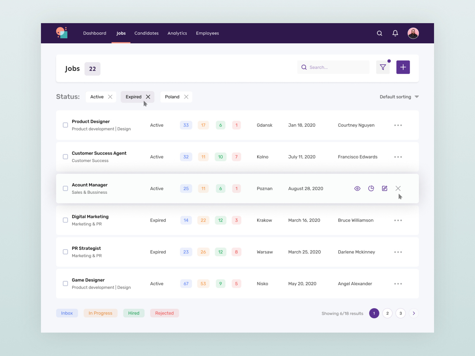 TeamSourcer Job Screen for ATS SaaS by Antoni Nowak for JDSolutions on Dribbble