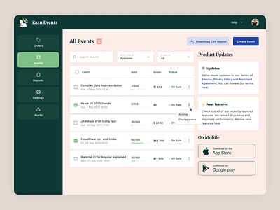 Zazu: Event List for Event Management Software