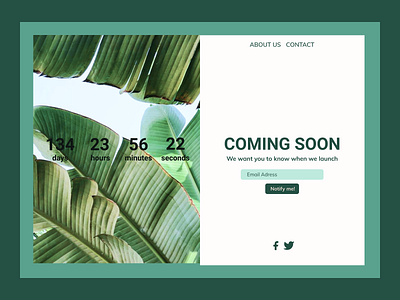 Coming Soon Page comingsoon desktop greenhouse plants ui web