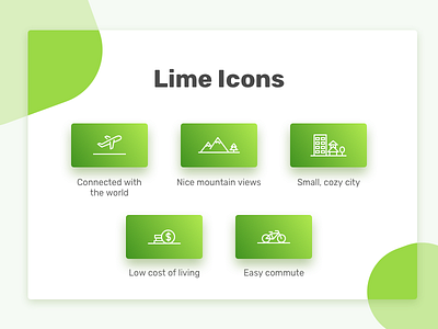 Lime Icons benefits gradient icons landing page line icons stroke