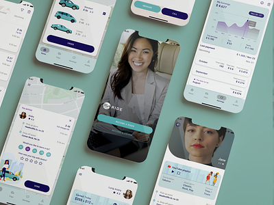 HerRide Uber app design illustration motion graphics ui ux