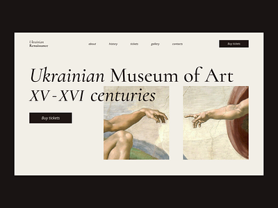 Museum / landing page design graphic design landing landingpage minimal typography ui ux vector web design webdesign website