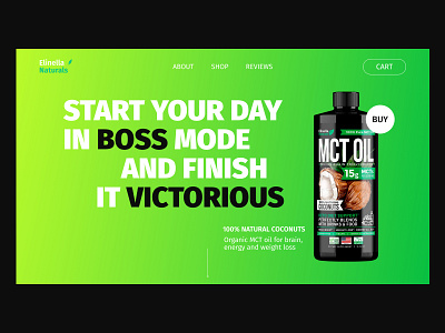 Landing design for product with Amazon amazon green lending page natural oil organic ui vegan web design