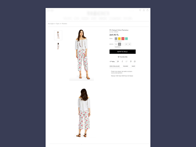 E-commerce product detail page hi fi wireframe ux uxdesign
