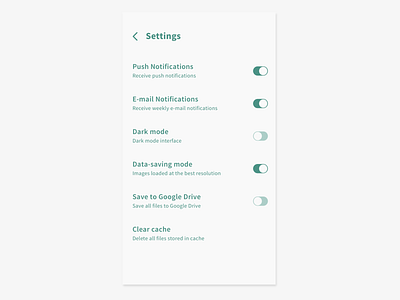 Daily UI - Settings