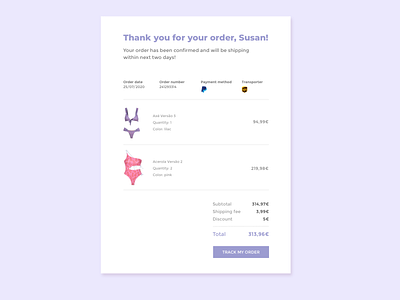 Daily UI - E-mail Receipt