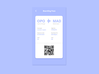 Daily UI - Boarding Pass app app design boarding pass boardingpass daily dailyui design flight ui user interface