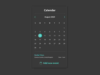 Daily UI - Calendar