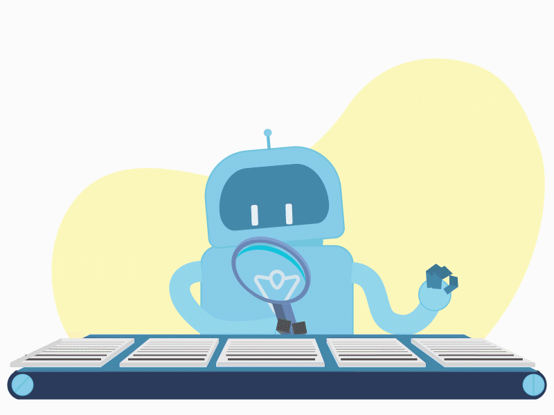 Searching robot for escavador.com animation branding design flat illustration minimal website