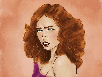 Julia digital fashion female female character procreate redhead