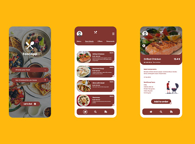 Food Delivery App adobe xd app concept delivery design food food app foodie redesign ui ux web xd