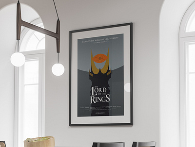 The Lord of the Rings Frame border frame graphic design illustration lotr minimal orange poster poster design print print design saruman sauron the lord of the rings