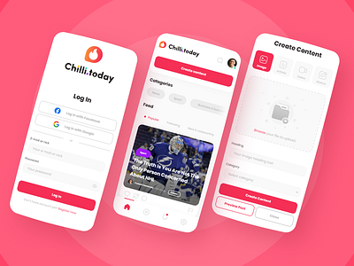 Chilli.today - social media app UI/UX design